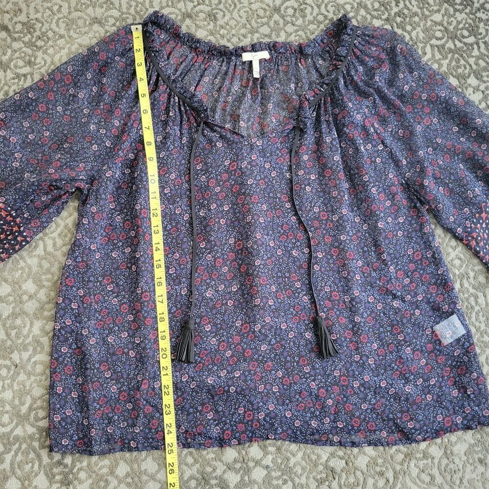 Joie Boho 100% Silk Blouse Size M - Picture 4 of 8